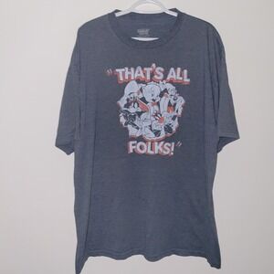 Looney Tunes That's All Folks Short Sleeve T-Shirt Men's Size 2XB Mad Engine